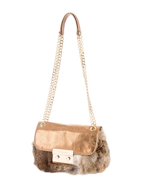 michael kors fox fur bag|NEW MICHAEL KORS COLLECTION Julie Large Fox Fur and .